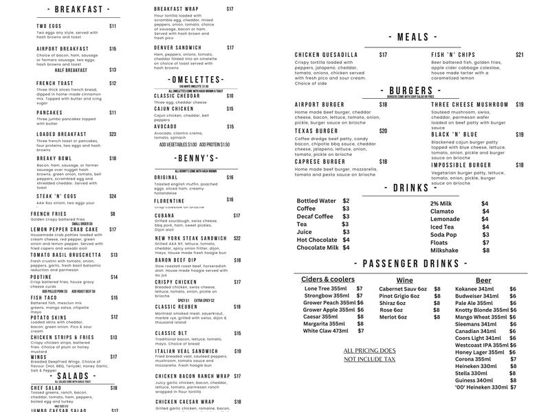 I Fly For Pie Menu