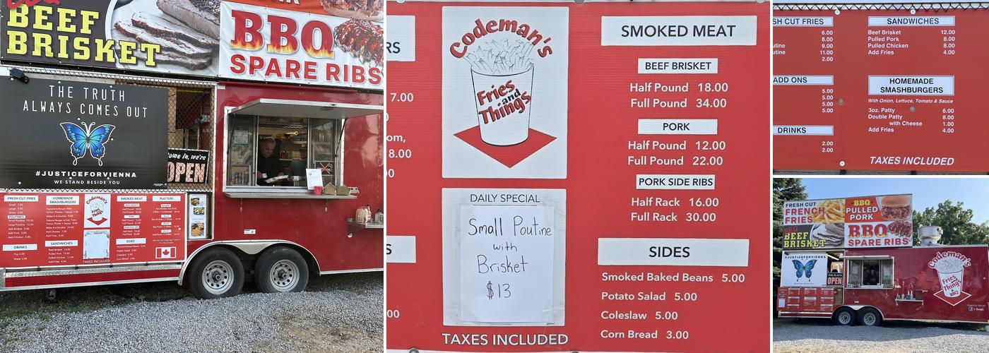 Codemans Fries & Things & BBQ Menu