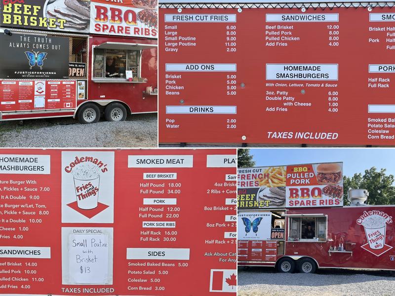 Codemans Fries & Things & BBQ Menu