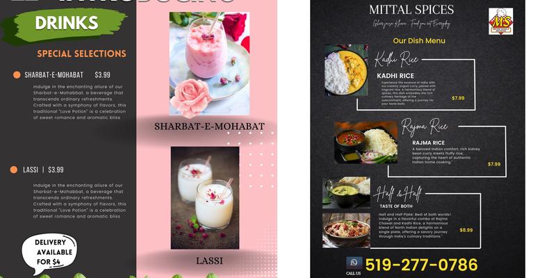 Mittal Spices Menu
