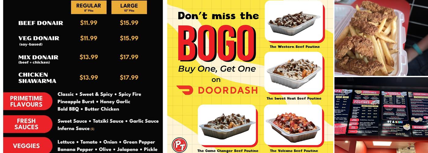 PrimeTime Donair & Poutine Menu