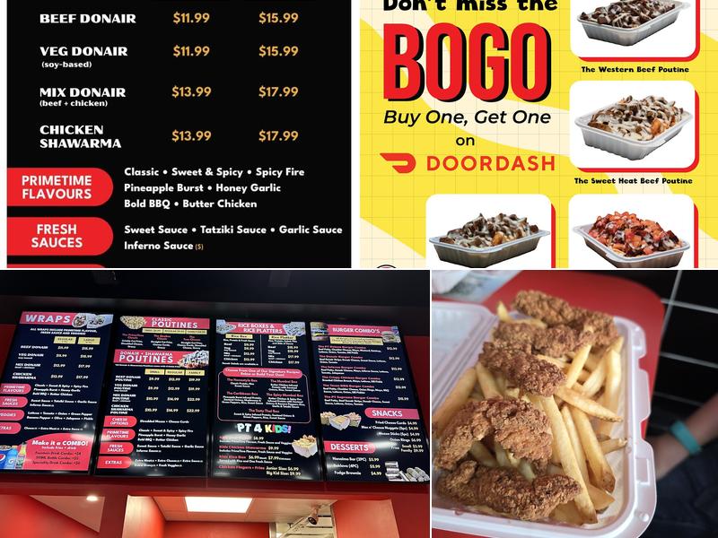 PrimeTime Donair & Poutine Menu