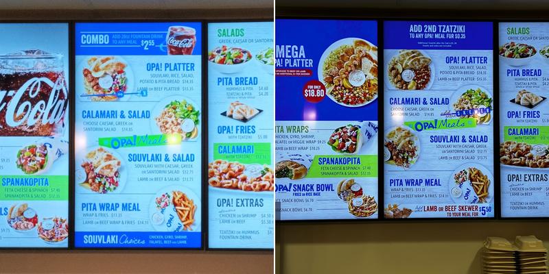 OPA! of Greece ECHA Menu