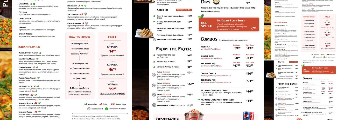 PUFFIZZA Menu