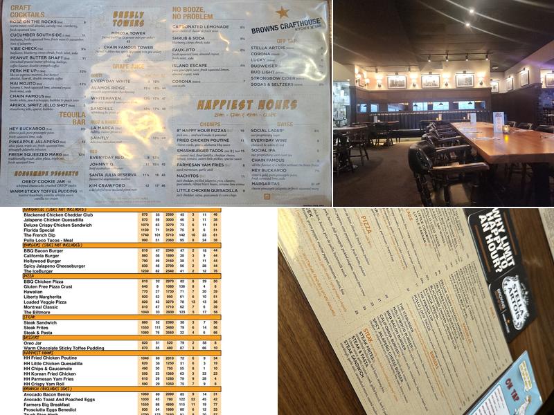 Browns Crafthouse Emerald Park Menu