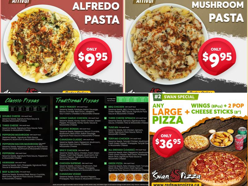 Red Swan Pizza Emerald Park & White City Menu
