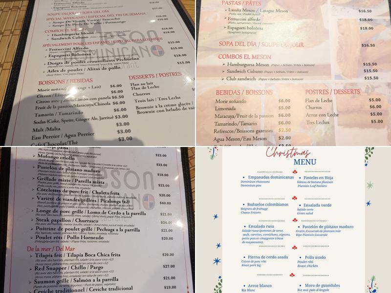 El Meson Dominicano Restaurant Menu