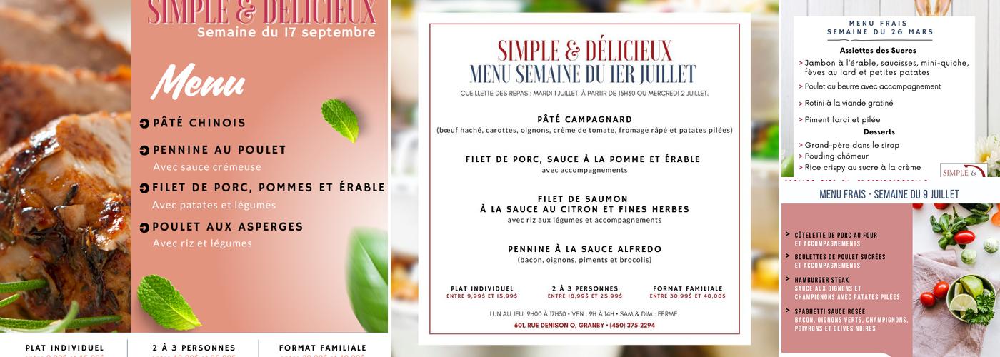 Simple et Délicieux Menu