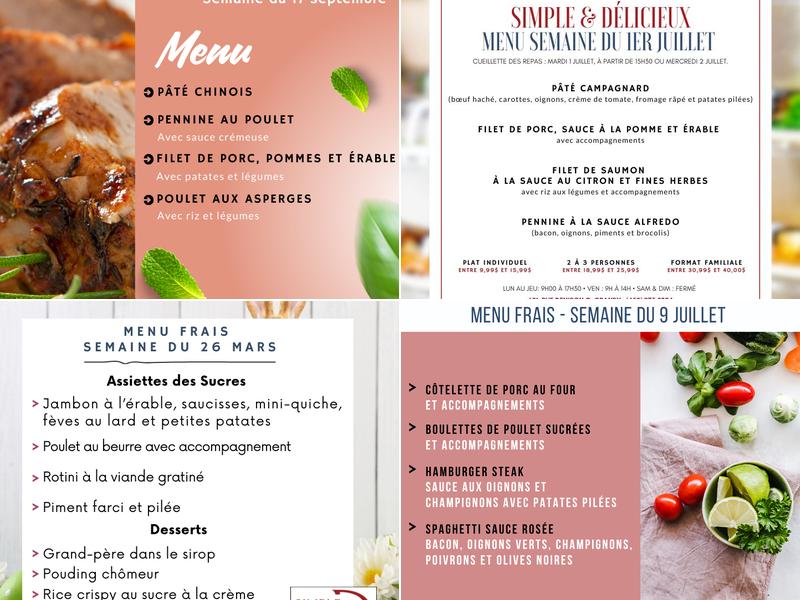 Simple et Délicieux Menu