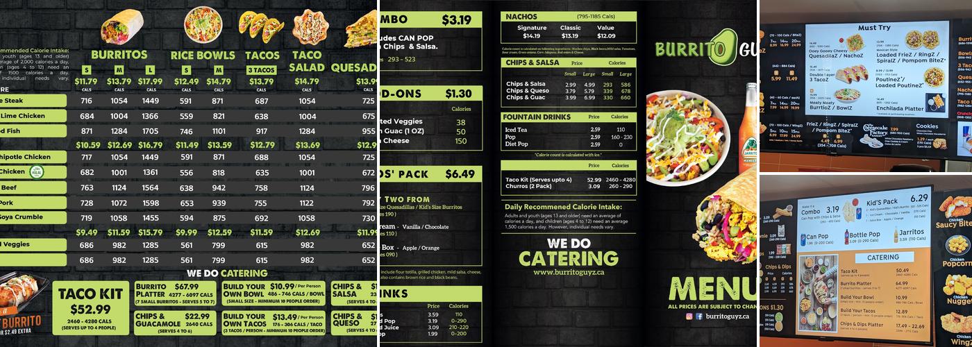 Burrito Guyz Menu