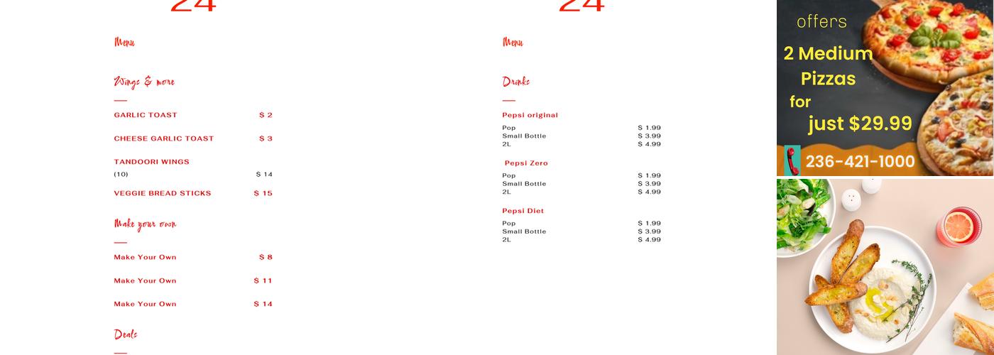 Pizza24 Menu