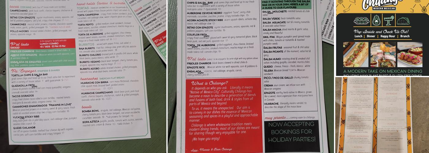 Chilango Modern Mexican Menu