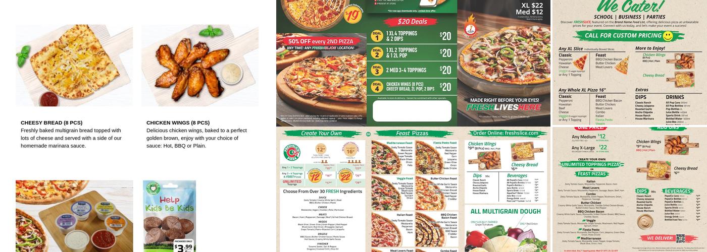 Freshslice Pizza Menu
