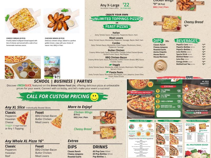Freshslice Pizza Menu
