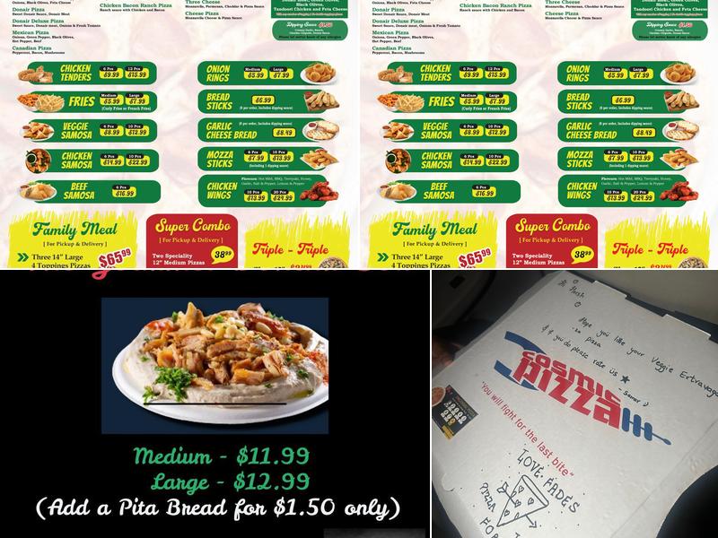 Cosmic Pizza & Donair, Leduc Menu