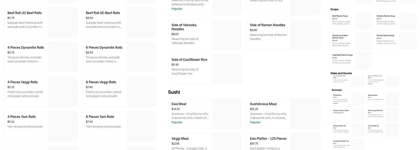 Edo Japan - Telford Mews - Grill and Sushi Menu