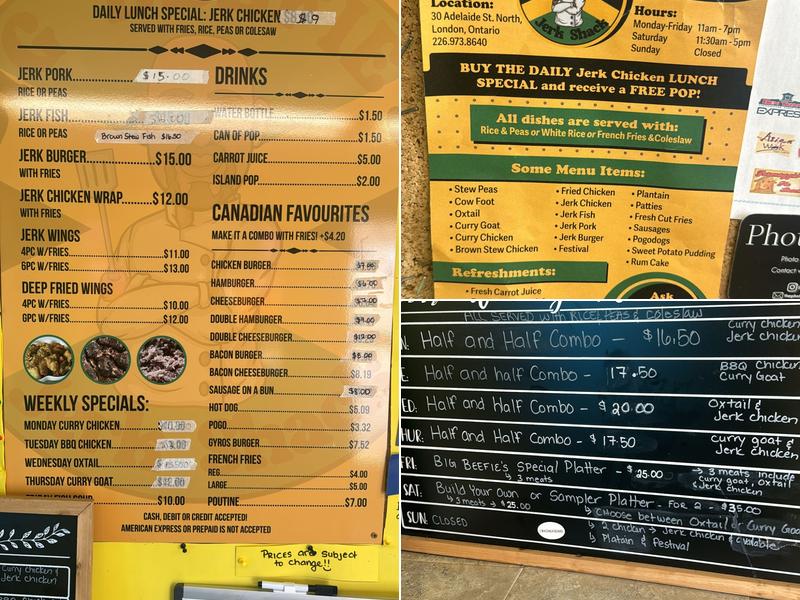 Big Beefie's Jerk Shack Menu