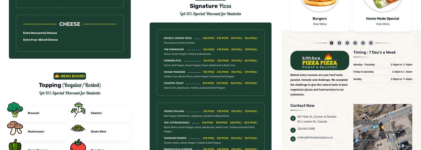 Kitchen Pizza Pizza Menu