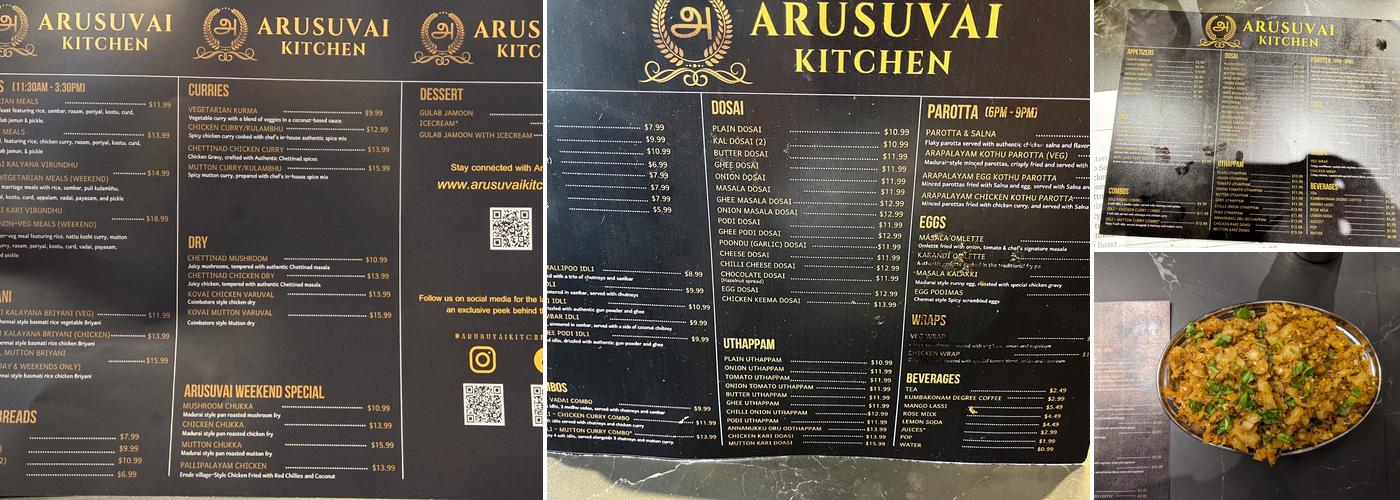 Arusuvai Kitchen Menu