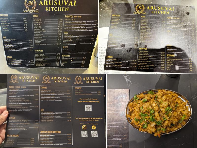 Arusuvai Kitchen Menu