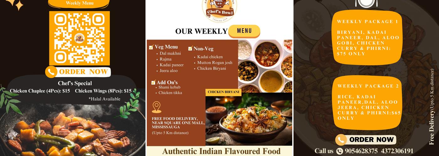 The Chef's Bowl Menu