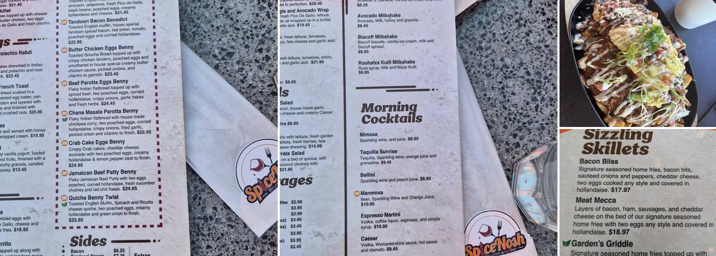 Spice Nosh Brunch & Bar Menu