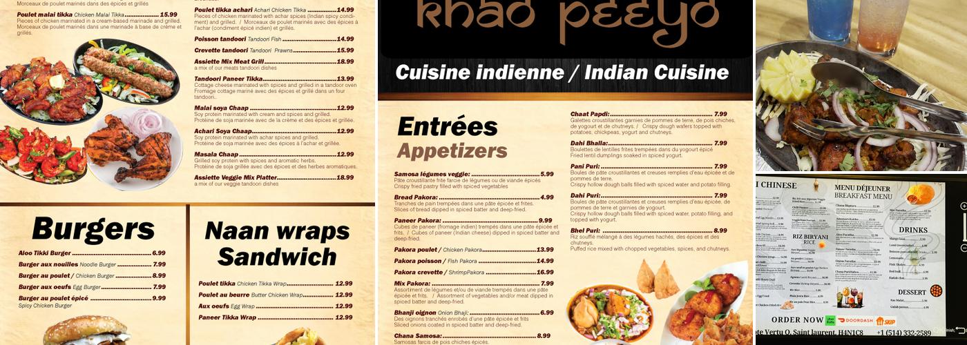 Khao peeyo Menu