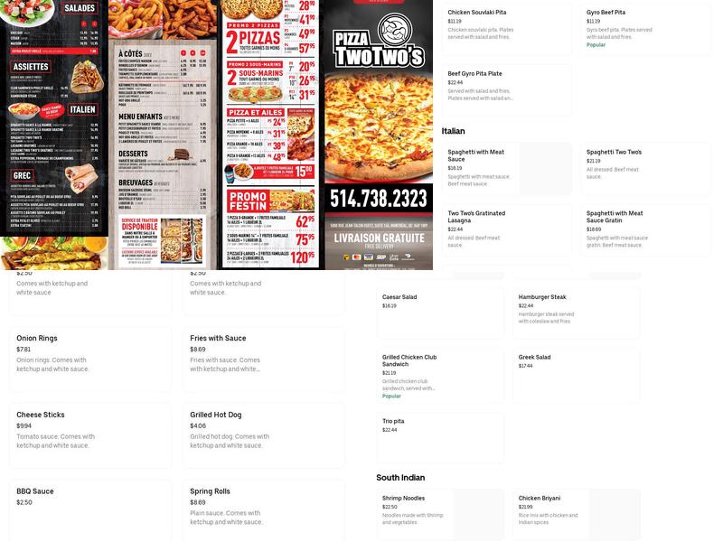 Pizza Two Two's Menu