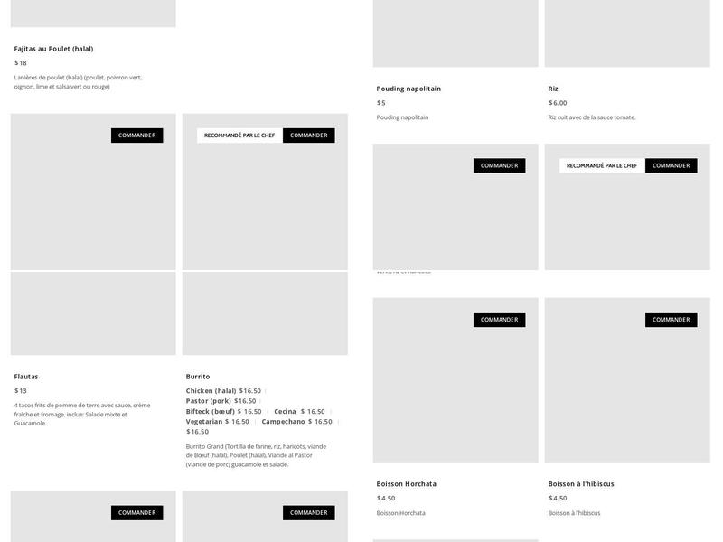 Taco’s Express Menu