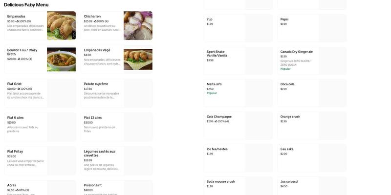 Delicious Faby Empanadas Menu