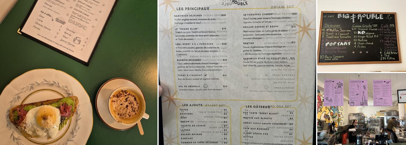Le Café Big Trouble Menu