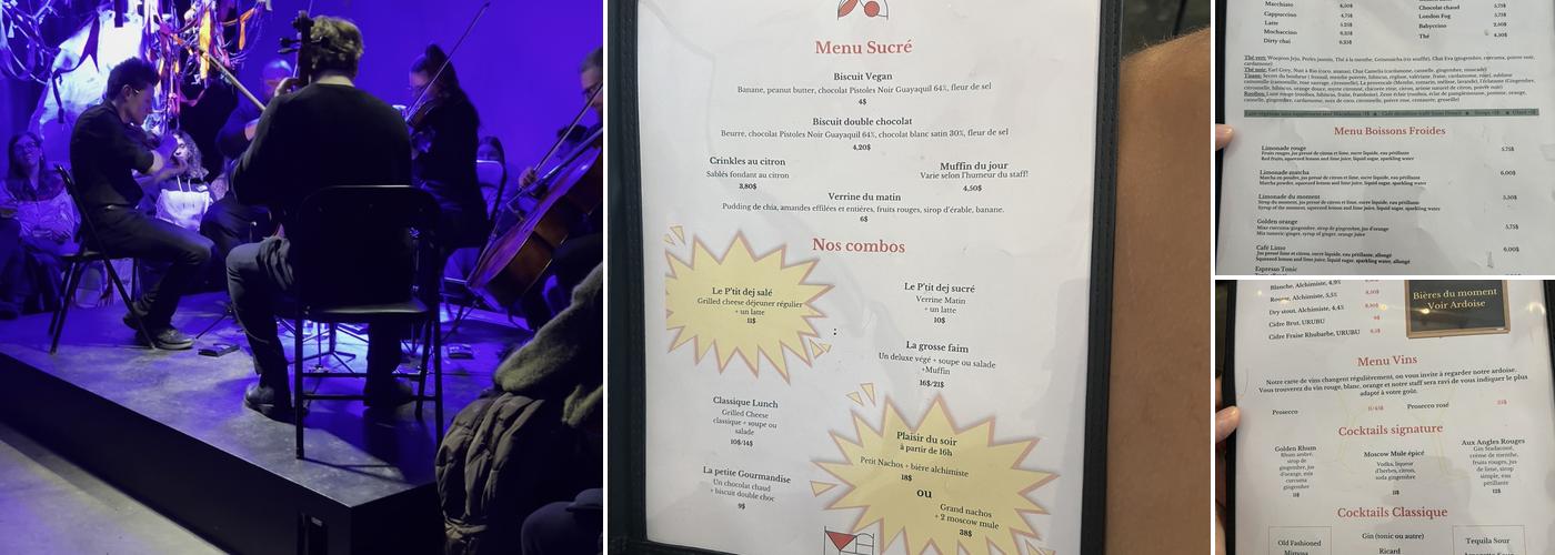 Aux Angles Ronds - Café Menu