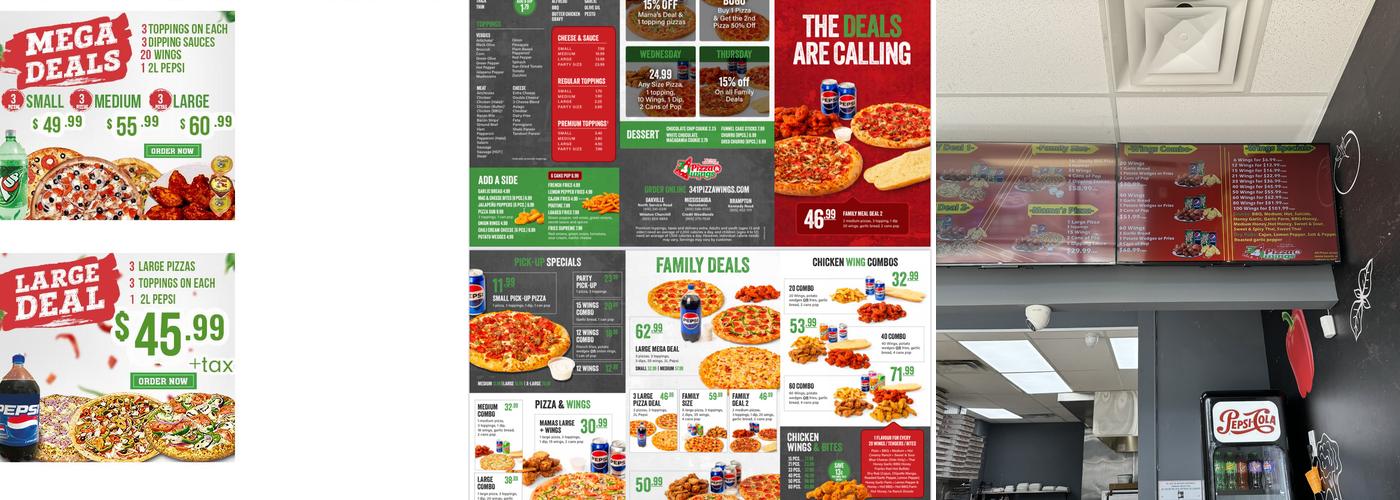341 Pizza and Wings Menu