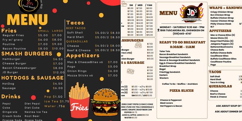 JD’s Food Stand Menu
