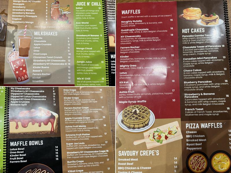 Chocolate N' Chill Menu