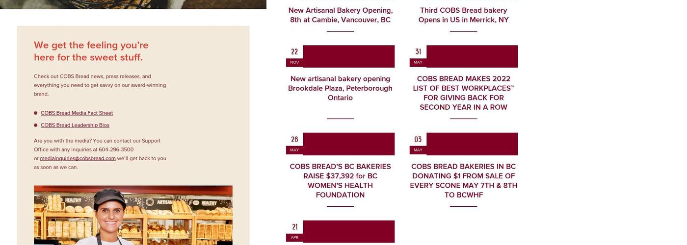 COBS Bread Menu