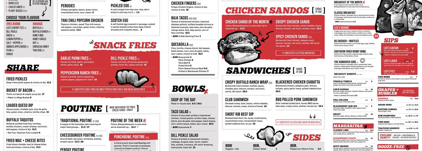 Leopold's Tavern Regina - South Menu