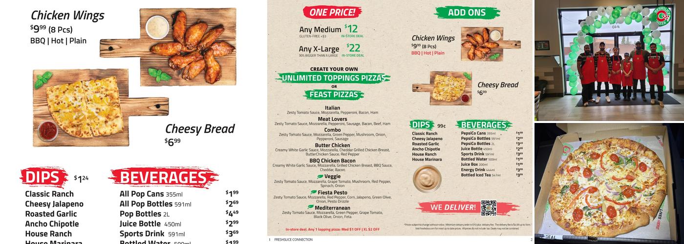 Freshslice Pizza Menu