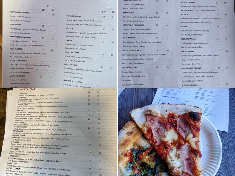 Moncton pizzeria Menu