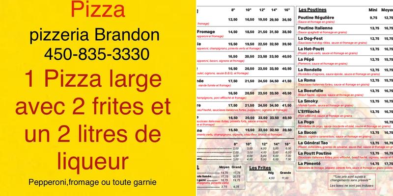 Pizzeria Brandon Menu