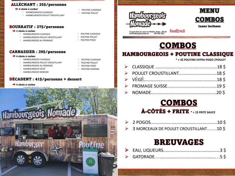 Hambourgeois Nomade Menu