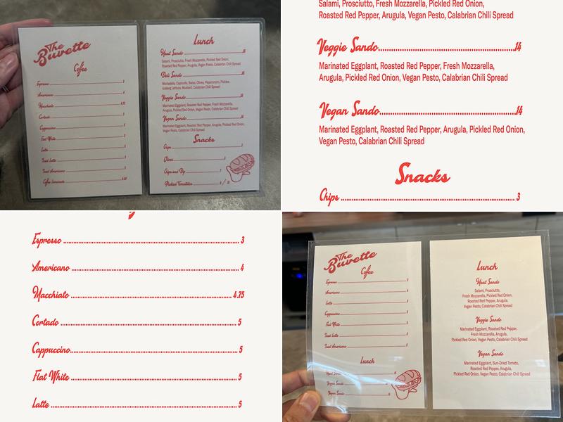 The Buvette Menu