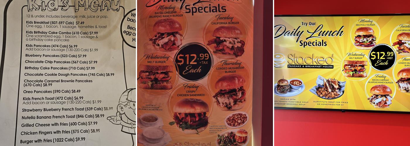 Stacked Pancake & Breakfast House, Stratford Menu