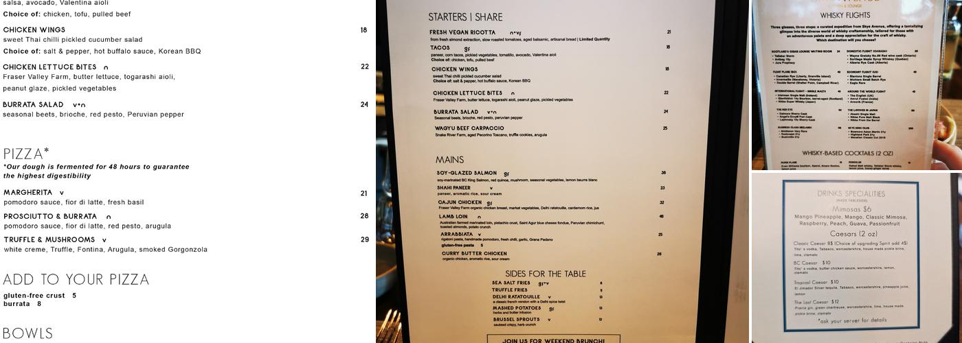 Skye Avenue - Kitchen & Lounge Menu