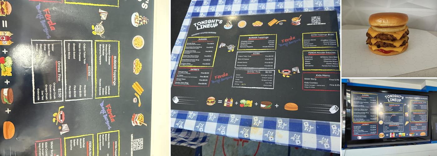 Ferda Boyz Burgers Menu