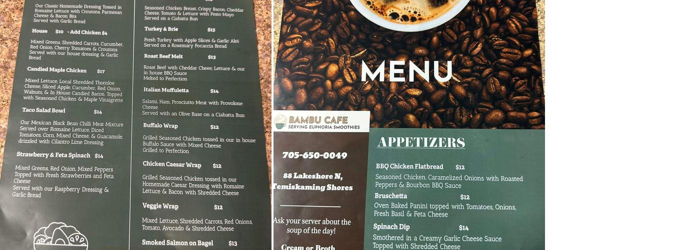 Bambu Cafe serving Euphoria Smoothies & Coffee Menu