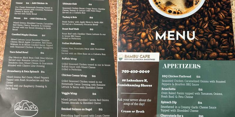 Bambu Cafe serving Euphoria Smoothies & Coffee Menu