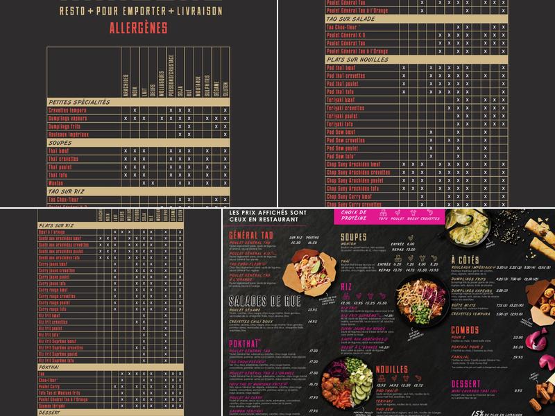 Thaïzone Thetford Mines Menu