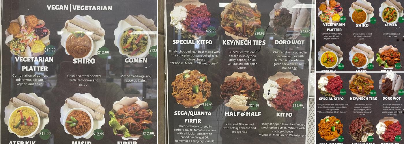 Ethiopian Kitchen Menu