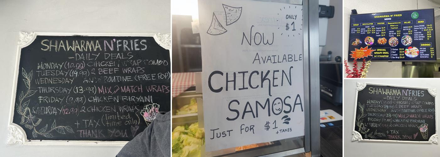 Shawarma N' Fries (Halal) Menu